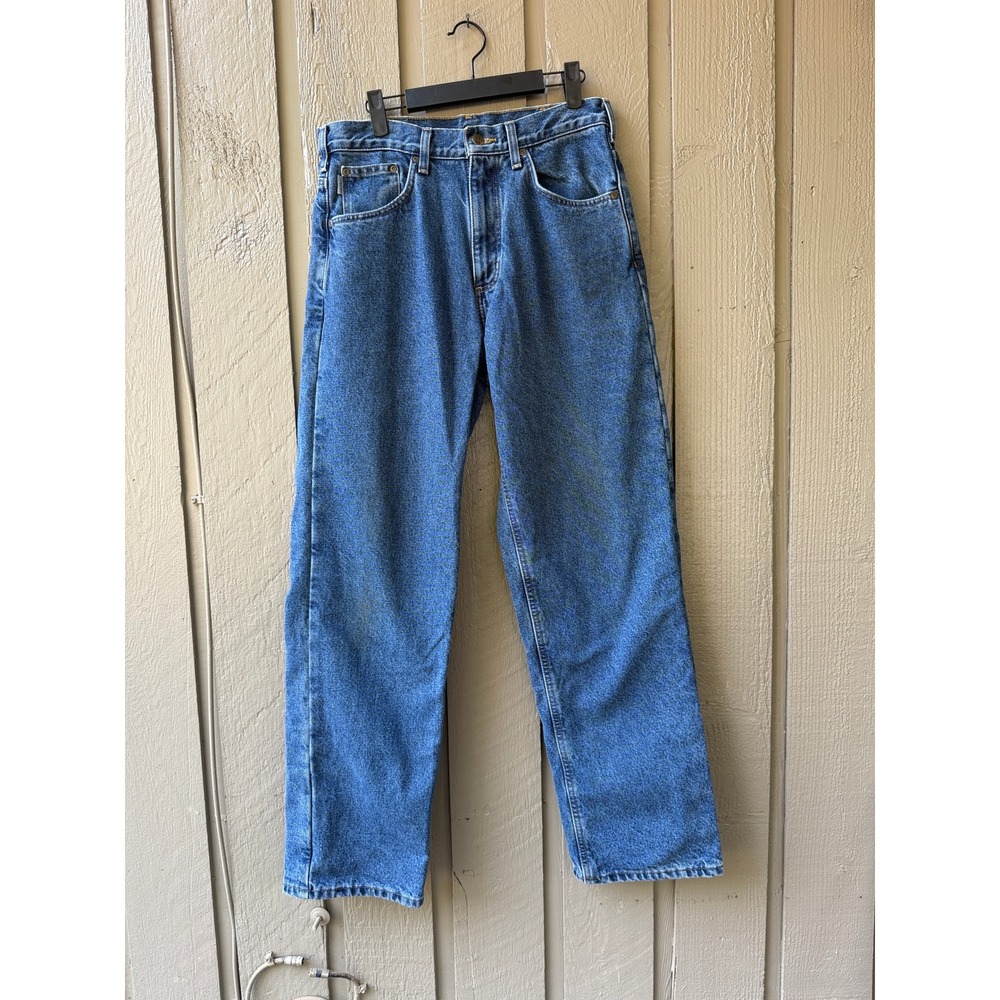 Carhartt Relaxed Fit Flannel Lined Jeans Mens Medium Wash 32x32 Cotton Denim